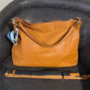 Mark & Graham Orange Leather Crossbody Bag